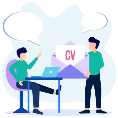 Düz vektör çizimi. İş görüşmesi. Çalışan değerlendirmeleri, değerlendirme formları ve raporları, performans gözden geçirme kavramları.