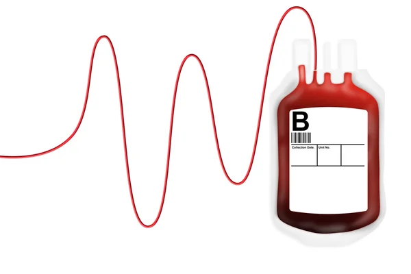 Darování krve pytel izolovaných na bílém pozadí — Stock fotografie
