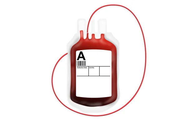 Doação de saco de sangue isolado no fundo branco Fotografia De Stock