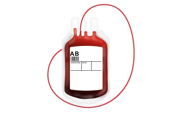 Doação de saco de sangue isolado no fundo branco Imagens Royalty-Free