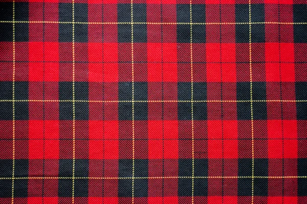 Classic red and black checkered tablecloth textile — Stock Photo, Image