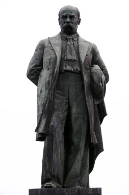 Kiev, Ukrayna 13 Mart 2020: Kiev 'de Ukrayna halkının yazar, şair, sanatçı ve bilgesi Taras Shevchenko anıtı