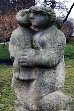 Kiev, Ukrayna 31 Ocak 2020: Kiev 'in Taş Silueti Sanat Sanatı