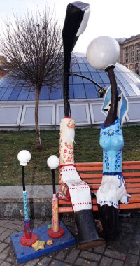 Kiev, Ukrayna 9 Aralık 2019: Kiev 'de sanat sanatı 