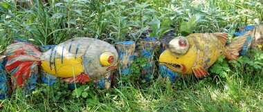 Kiev, Ukrayna 16 Mayıs 2021: Kiev konut avlusundaki 