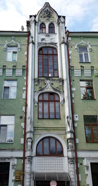 Kiew Ukraine Juli 2021 Die Kunstvolle Fassade Eines Antiken Gebäudes — Stockfoto