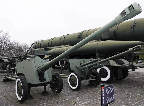 Kiev Ukraine December 2020 Tank Gun Caliber Museum Military Equipment — Stock Photo, Image