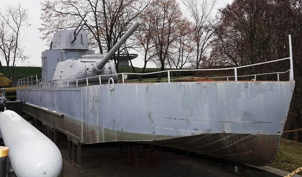 Kiev Ukraine December 2020 Artillery Armored Boat Model Museum Military — Stok fotoğraf