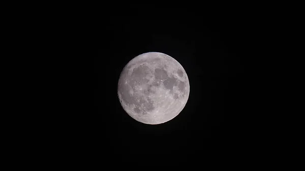 Місяць Чорному Тлі Кратерами — стокове фото