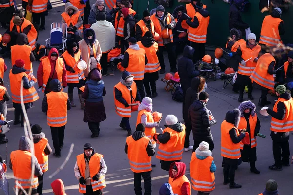2019年11月22日 乌克兰基辅 人们举行罢工以获得乌克兰基辅的工资 — 图库照片