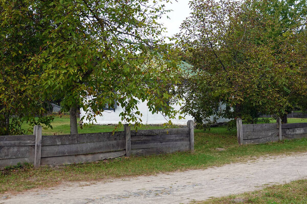 Kyiv, Ukraine, September 1, 2025: An ancient Ukrainian house in the Pirogovo National Museum of Folk Architecture and Rural Life of Ukraine in Kyiv