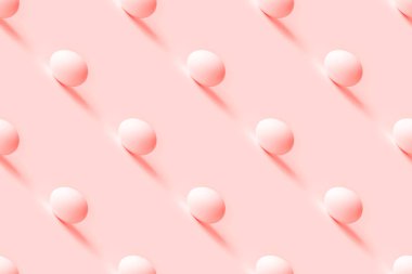 Pembe paskalya yumurtaları pembe arka planda pürüzsüz desen. Mutlu Paskalya Asgari Yemek Konsepti