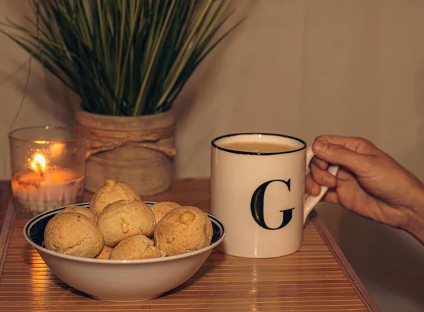 Home made, cheese bread from a traditional Argentina cousine and background. Gastronomy photography