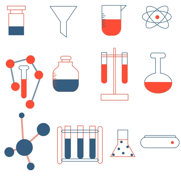 Vector set med ikoner på ett tema laboratorium — Stock vektor