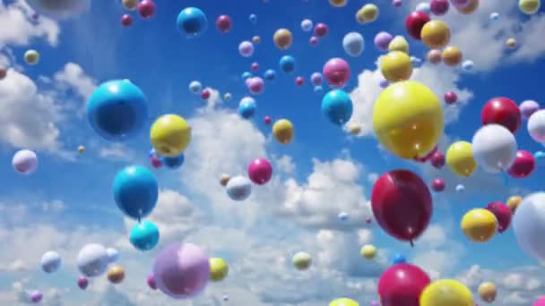 Balloons in the sky — Stock Video