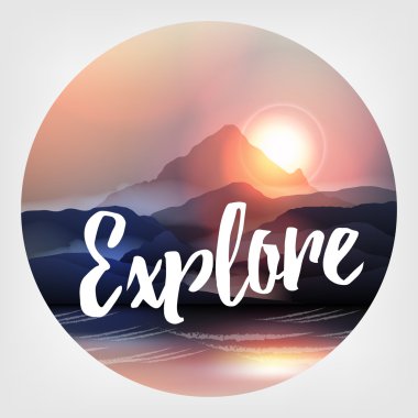 Arka plan dağlar - vektör çizim ile keşfedin