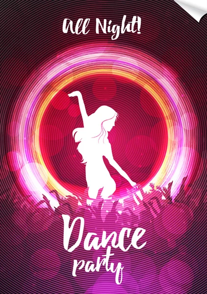 Dance Party Poster Background Template - Vector Illustration — Stock Vector