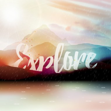 Arka plan dağlar - vektör çizim ile keşfedin