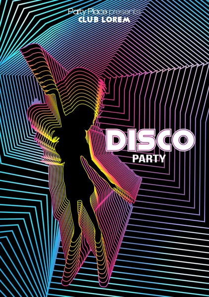 Modèle de dépliant Disco Party Rétro - Illustration vectorielle — Image vectorielle