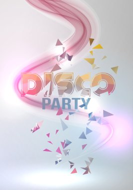 Geometrik disko parti Poster arka plan şablonu - vektör çizim