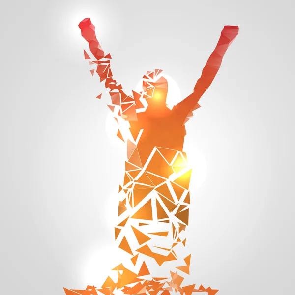 Soyut geometrik poligonal başarılı Man - vektör çizim