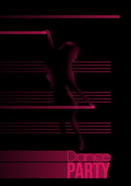 Neon Retro dans parti el ilanı - vektör çizim