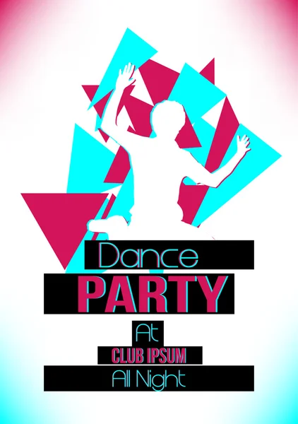 Dance Music Party Sfondo con elementi grafici colorati - Illustrazione vettoriale — Vettoriale Stock