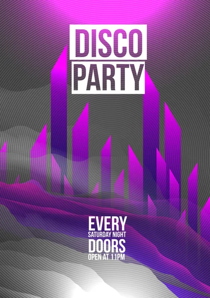 Purple Disco Party Flyer - Vector Illustration — Stock Vector