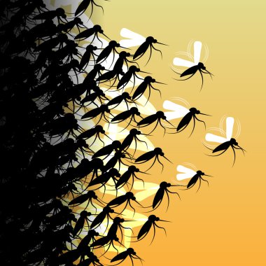 Sivrisinekler uçuş - vektör çizim