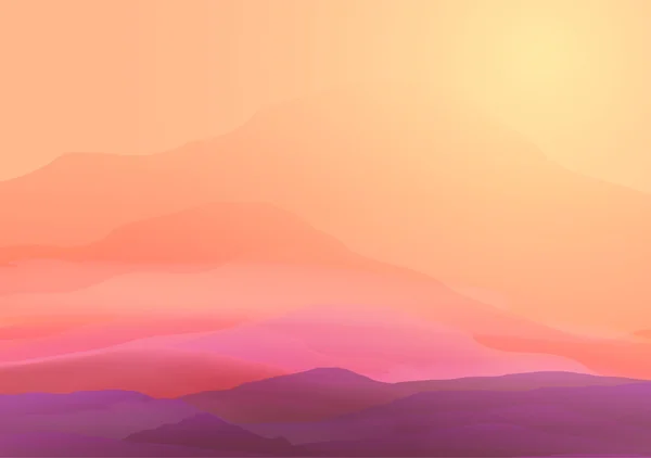 Paisaje de montaña borroso liso abstracto - Ilustración vectorial — Vector de stock