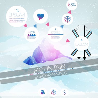 Mountains Infographic - Vector Illustration clipart