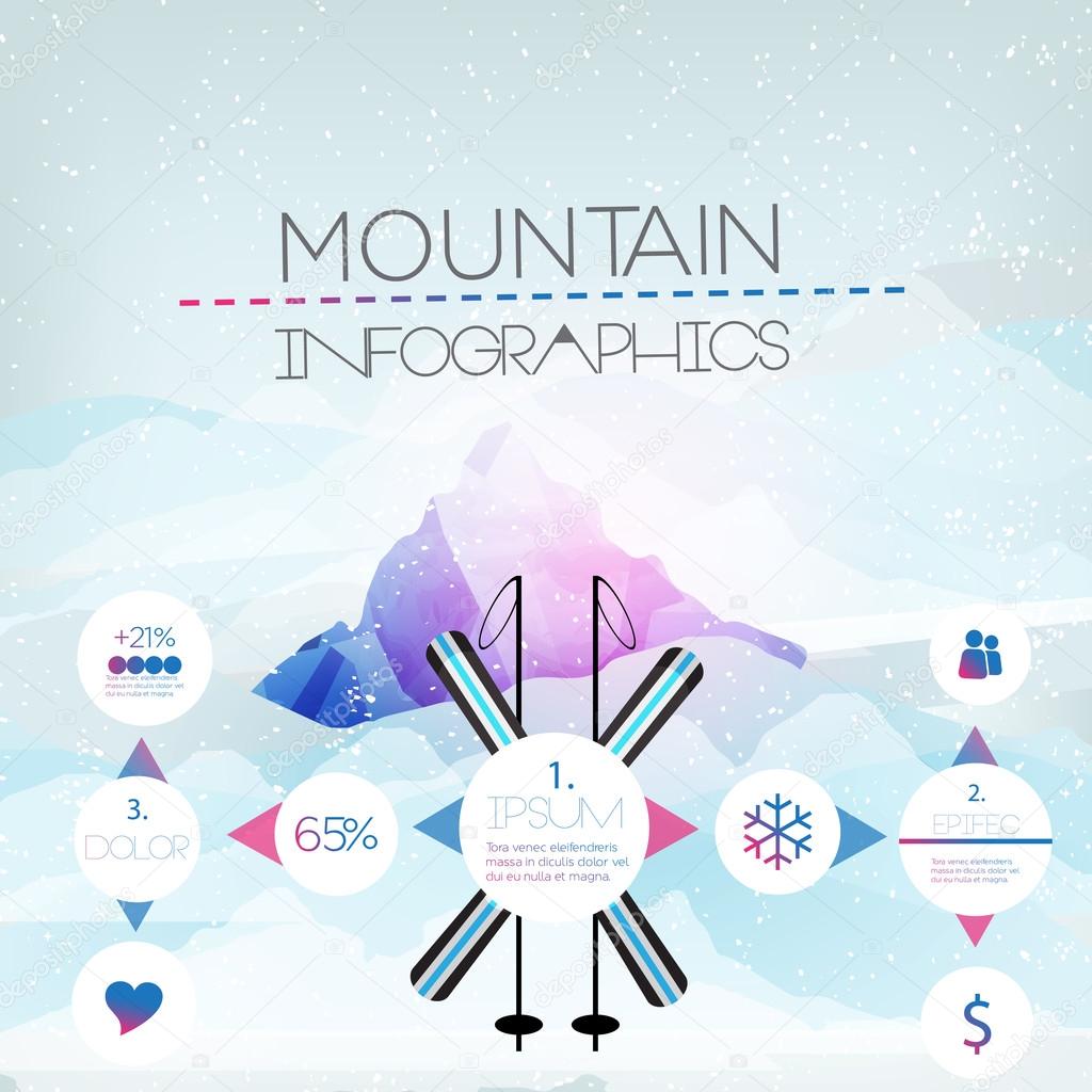 Mountains Infographic - Vector Illustration