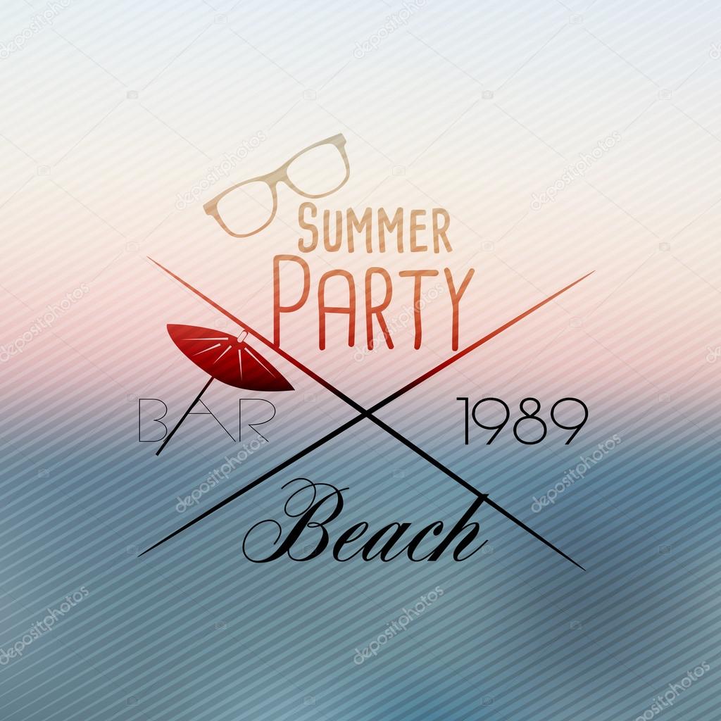 Summer Beach Party Flyer Template - Vector Illustration