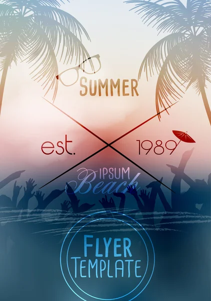 lato plaża strony flyer szablon - ilustracja wektorowa