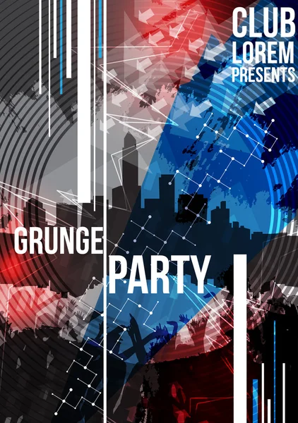 Plantilla de diseño de fiesta Grunge Dance - Vector Illustration — Vector de stock