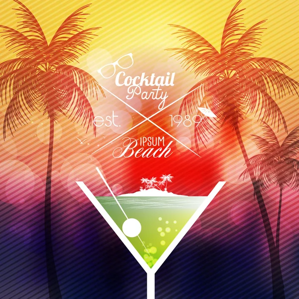 칵테일 파티 초대 포스터-벡터 일러스트 레이 션