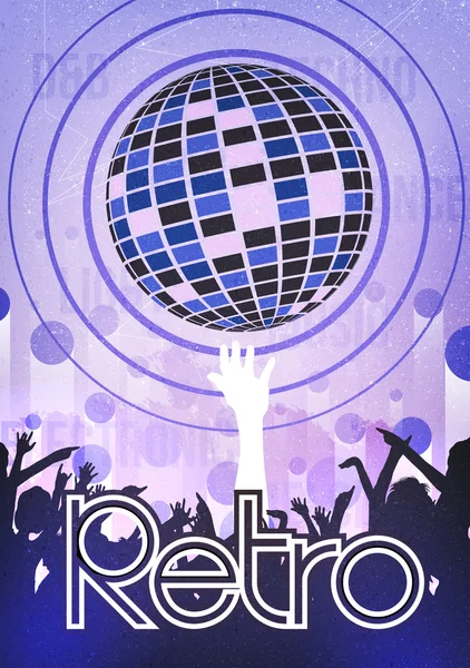 Retro Disco Party Poster achtergrond Template - vectorillustratie — Stockvector