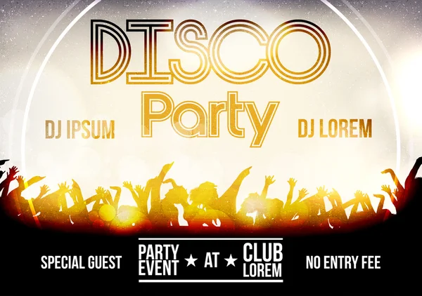 Disco Party Poster Template - Ilustração vetorial — Vetor de Stock