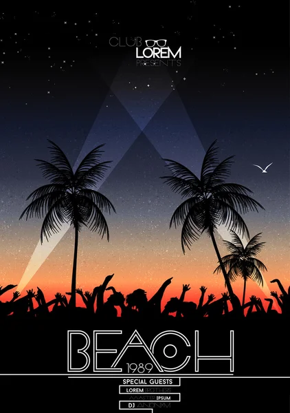 yaz plaj partisi vektör ilanı - vektör çizim