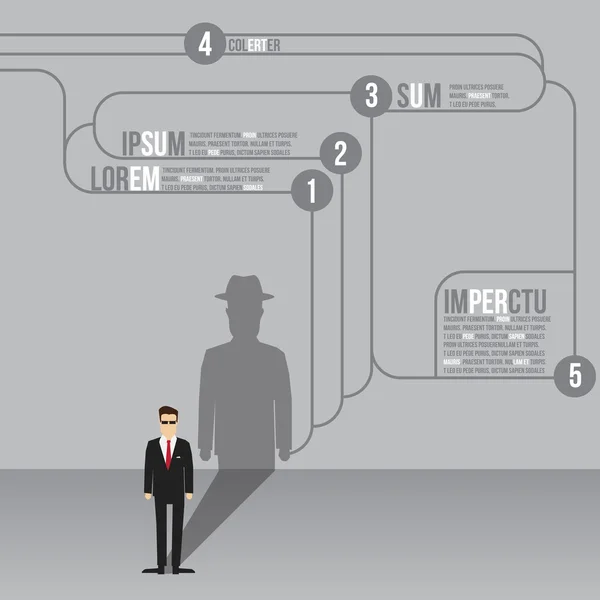 Homme d'affaires Compagnie d'assurance Agent Infographie Présentation Conception Illustration vectorielle — Image vectorielle