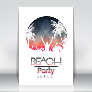 Yaz plaj partisi Poster şablonu - vektör çizim