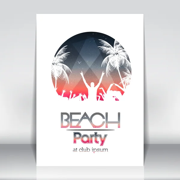 Sommaren Beach Party affisch mall - vektor Illustration — Stock vektor