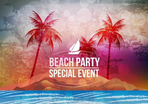 Affiche Summer Beach Party - Illustration vectorielle — Image vectorielle