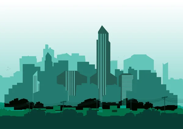 Skyline der Stadt - Vektorillustration — Stockvektor