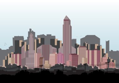 Şehir manzarası - vektör çizim