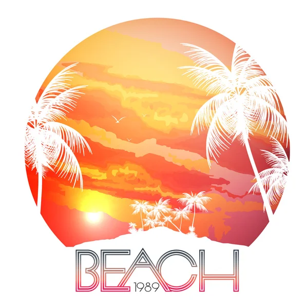 Nyári beach party poszter - vektor-illusztráció — Stock Vector