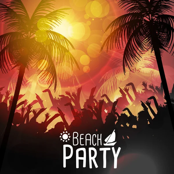 Nyári beach party poszter - vektor-illusztráció — Stock Vector