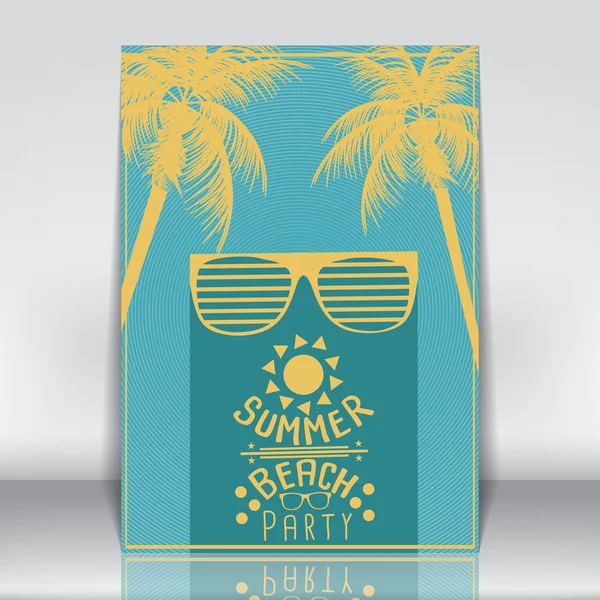 Summer Beach Party Poster - Vector Illustration — Stock Vector