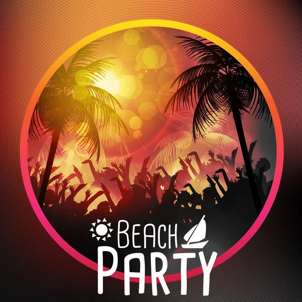 Summer Beach Party Poster - Vector Illustration — Stock Vector