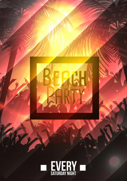 Summer Beach Party Poster - Ilustração vetorial —  Vetores de Stock